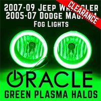 2007-09 Jeep Wrangler/2005-07 Magnum Fog Lights - ORACLE Green Plasma Halos