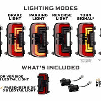 Morimoto XB LED Tail Lights: Ford Bronco (21+ / Red Lens / Set)