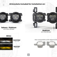 Morimoto Morimoto 4Banger Fog Light Kit: 18+ JL/JT (NCS / Wide / Yellow / Set)