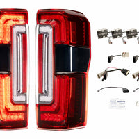 Morimoto XB LED Tail Lights: 2023+ Ford Super Duty (Red Lens / Set)