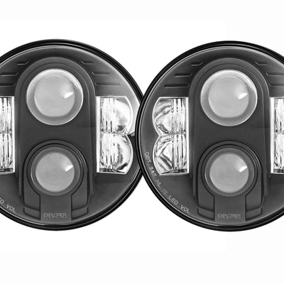 ProComp Pro Comp Jeep Headlights: 7" Round LED Hi/Lo (07-18 JK)