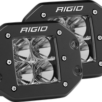 Rigid Industries Flood Flush Mount Black Pair D-Series Pro RIGID Industries