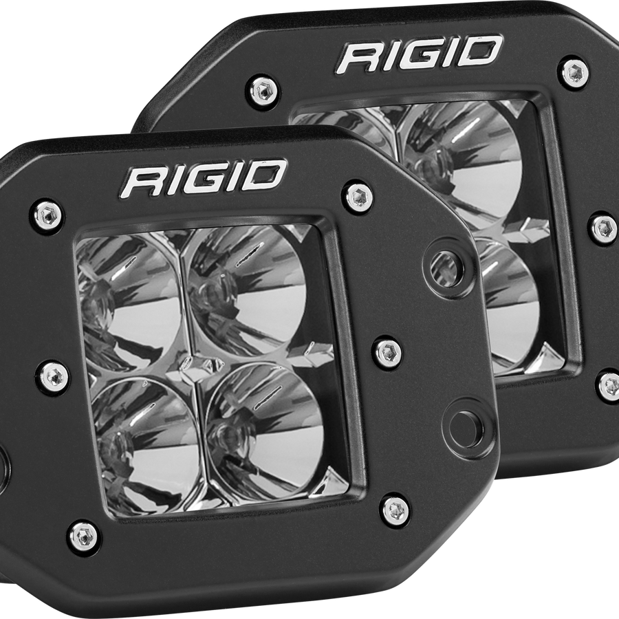 Rigid Industries Flood Flush Mount Black Pair D-Series Pro RIGID Industries