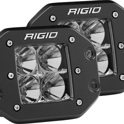 Rigid Industries Flood Flush Mount Black Pair D-Series Pro RIGID Industries