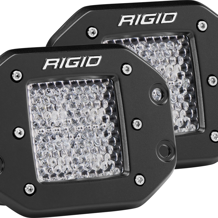 Rigid Industries Diffused Flush Mount Black Pair D-Series Pro RIGID Industries