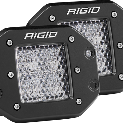 Rigid Industries Diffused Flush Mount Black Pair D-Series Pro RIGID Industries