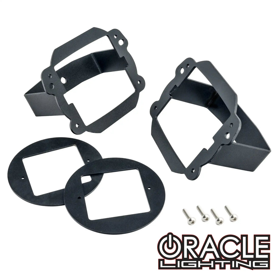 Jeep JK Fog Light to Cube Light Conversion Mount Brackets (Pair) w/ Bezel