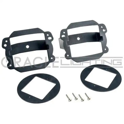 Jeep JK Fog Light to Cube Light Conversion Mount Brackets (Pair) w/ Bezel