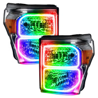 2011-2016 Ford F-250/F-350 Super Duty ORACLE Dynamic ColorSHIFT Headlight Halo Kit (Square Ring Design)