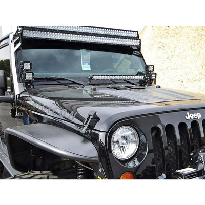 Rigid Industries 07-17 Jeep JK Dual D-Series Pro A-Pillar Mount D-Series Pro RIGID Industries
