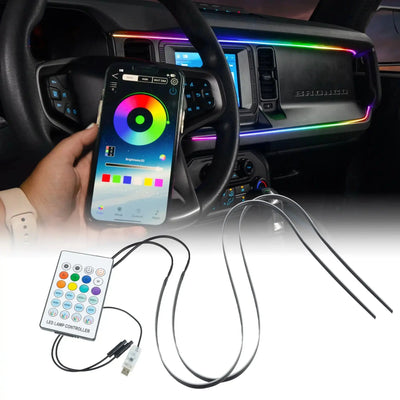 2021-2025 Ford Bronco Dynamic ColorSHIFT LED Dash Kit - USB Plug & Play Interior Lighting