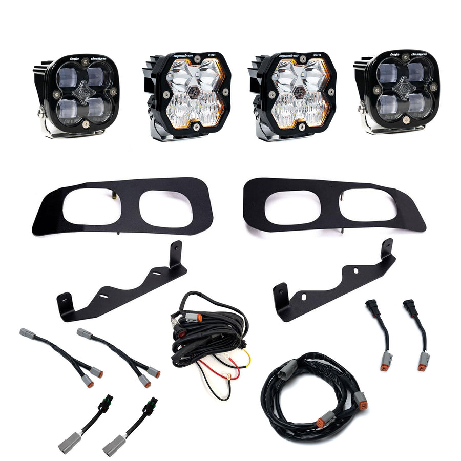 Squadron 2.0 Pro/Squadron Sae Dual Fog Pocket Light Kit Ford 2023-26 F-250/350 Super Duty Clear Toggle Baja Designs