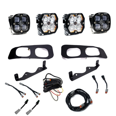 Squadron 2.0 Pro/Squadron Sae Dual Fog Pocket Light Kit Ford 2023-26 F-250/350 Super Duty Clear Toggle Baja Designs