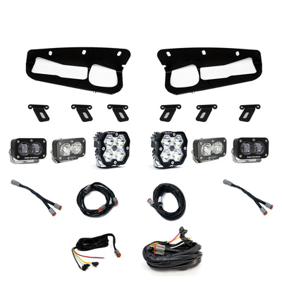 Squadron 2.0 Sport/S2 Sport/S2 Sae Sportman Fog Pocket Light Kit Ford 2021-27 Bronco 2022-24 Bronco Raptor w/ Steel Bumper Clear Upfitter Baja Designs
