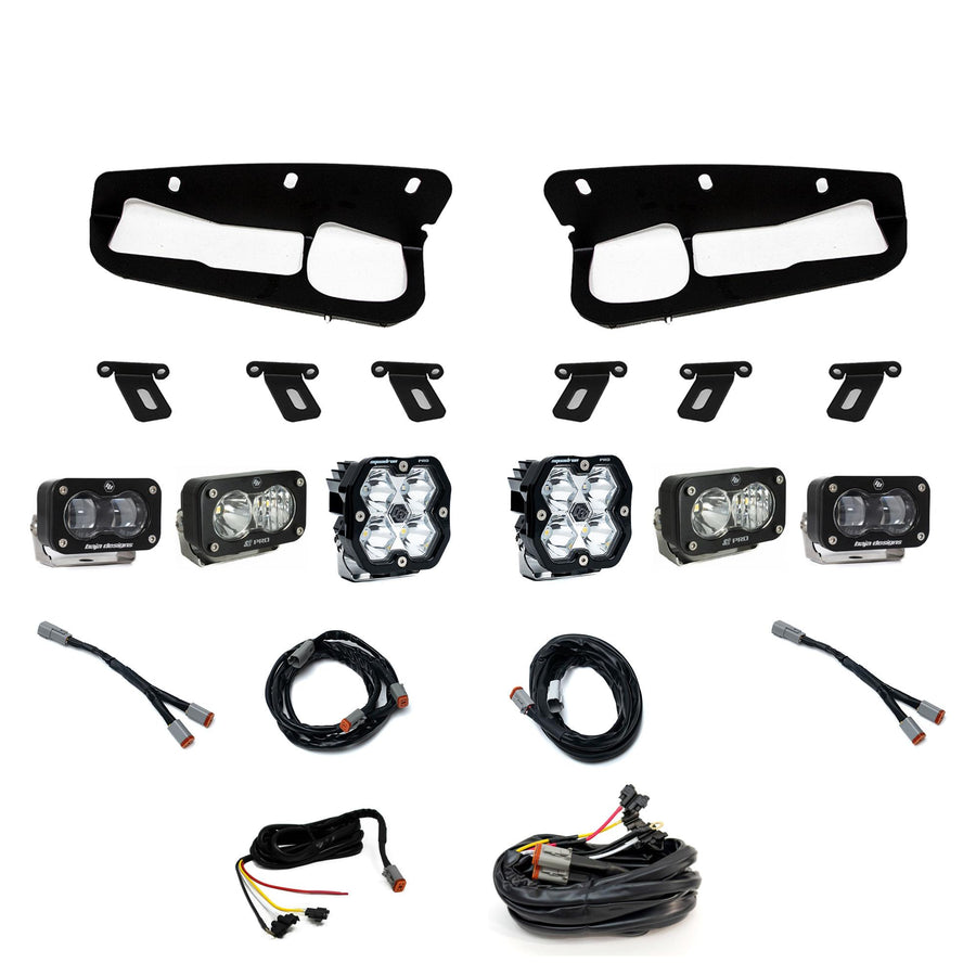 Squadron 2.0 Pro/S2 Pro/S2 Sae Pro Fog Pocket Light Kit Ford 2021-27 Bronco 2022-24 Bronco Raptor w/ Steel Bumper Clear Upfitter Baja Designs
