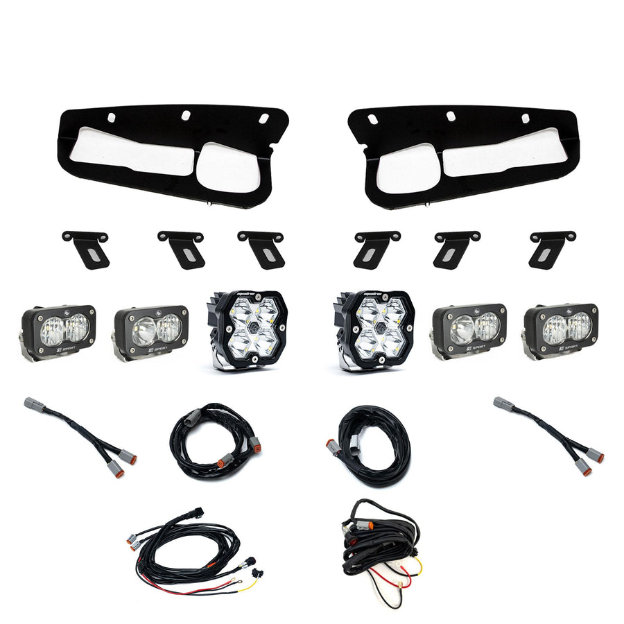 Squadron 2.0 Sport/Dual S2 Sport Sportmen Fog Pocket Light Kit Ford 2021-27 Bronco 2022-24 Bronco Raptor w/ Steel Bumper Toggle Baja Designs