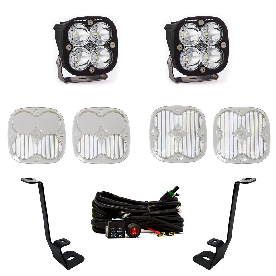 Squadron Sport A-Pillar Kit 21-23 F-150 (Spot; Clear; Toggle Wiring) Baja Designs