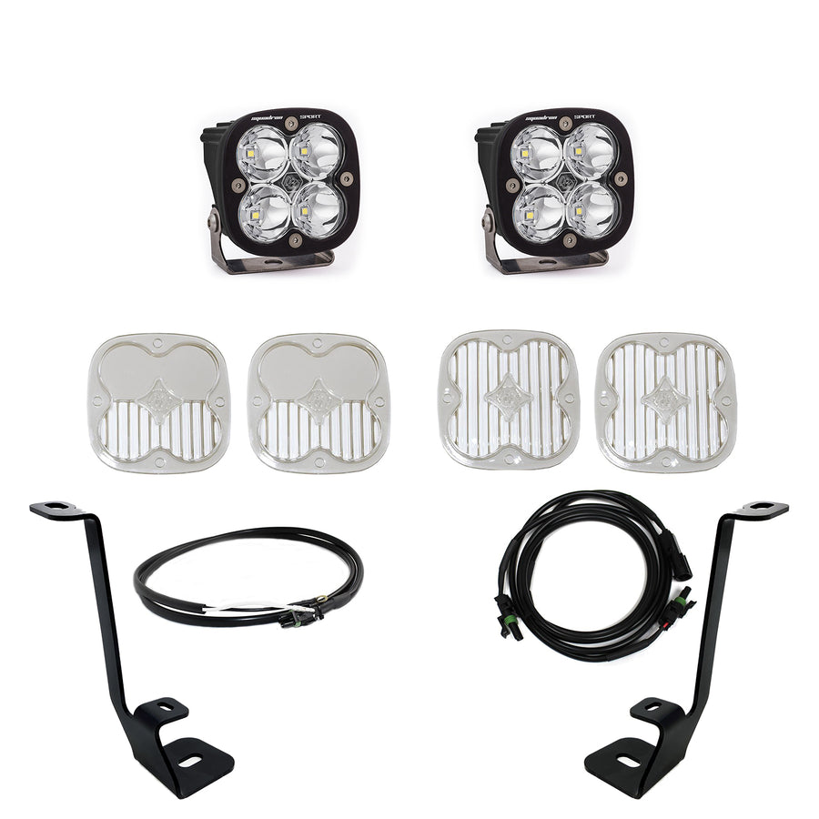 Squadron Sport A-Pillar Kit 21-23 F-150 (Spot; Clear; Upfitter Wiring) Baja Designs