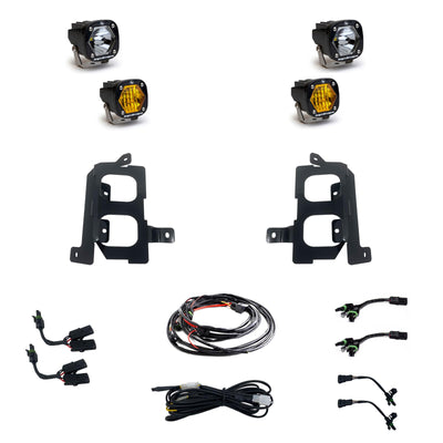 GMC 2500/3500 (20-On) Clear Spot/Baja Amber W/C Fog Pocket Kit Baja Designs
