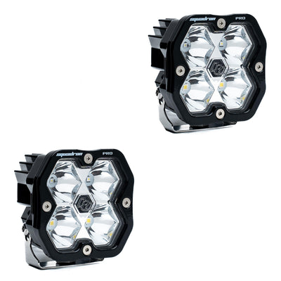 Squadron 2.0 Pro Black LED Auxiliary Light Pod Pair (No Harness) Universal Clear Spot Baja Designs
