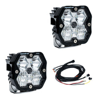 Squadron 2.0 Pro Black LED Auxiliary Light Pod Pair Universal Clear Driving/Combo Baja Designs