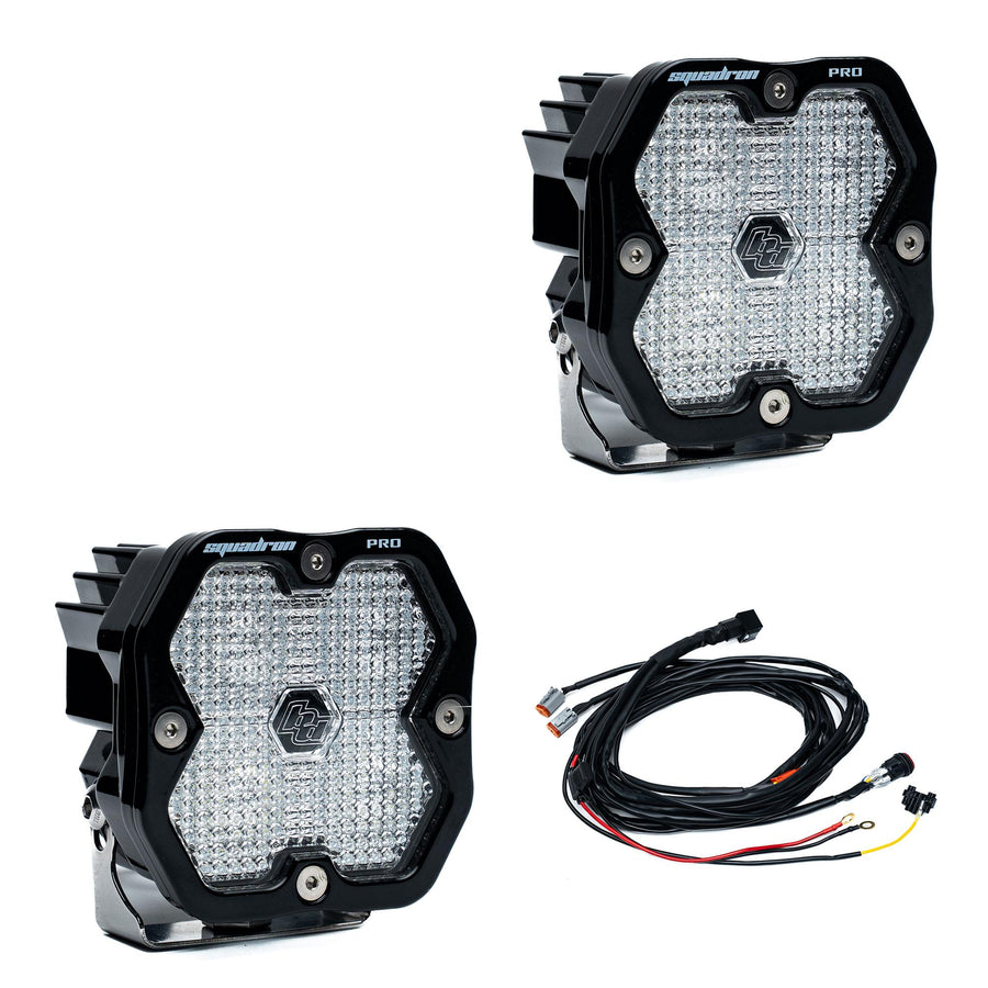 Squadron 2.0 Pro Black LED Auxiliary Light Pod Pair Universal Clear Work/Scene Baja Designs