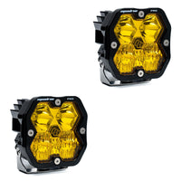 Squadron 2.0 Pro Black LED Auxiliary Light Pod Pair (No Harness) Universal Baja Amber Driving/Combo Baja Designs