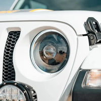 Front view of Oculus Headlights with white outer halo ring.