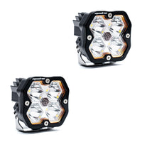 Squadron 2.0 Sport Black LED Auxiliary Light Pod Pair (No Harness) Universal Clear Spot Baja Designs