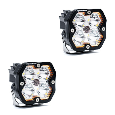 Squadron 2.0 Sport Black LED Auxiliary Light Pod Pair (No Harness) Universal Clear Spot Baja Designs