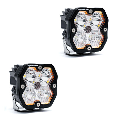 Squadron 2.0 Sport Black LED Auxiliary Light Pod Pair (No Harness) Universal Clear Driving/Combo Baja Designs
