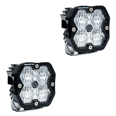 Squadron 2.0 Sport Black LED Auxiliary Light Pod Pair (No Harness) Universal Clear Wide Cornering Baja Designs