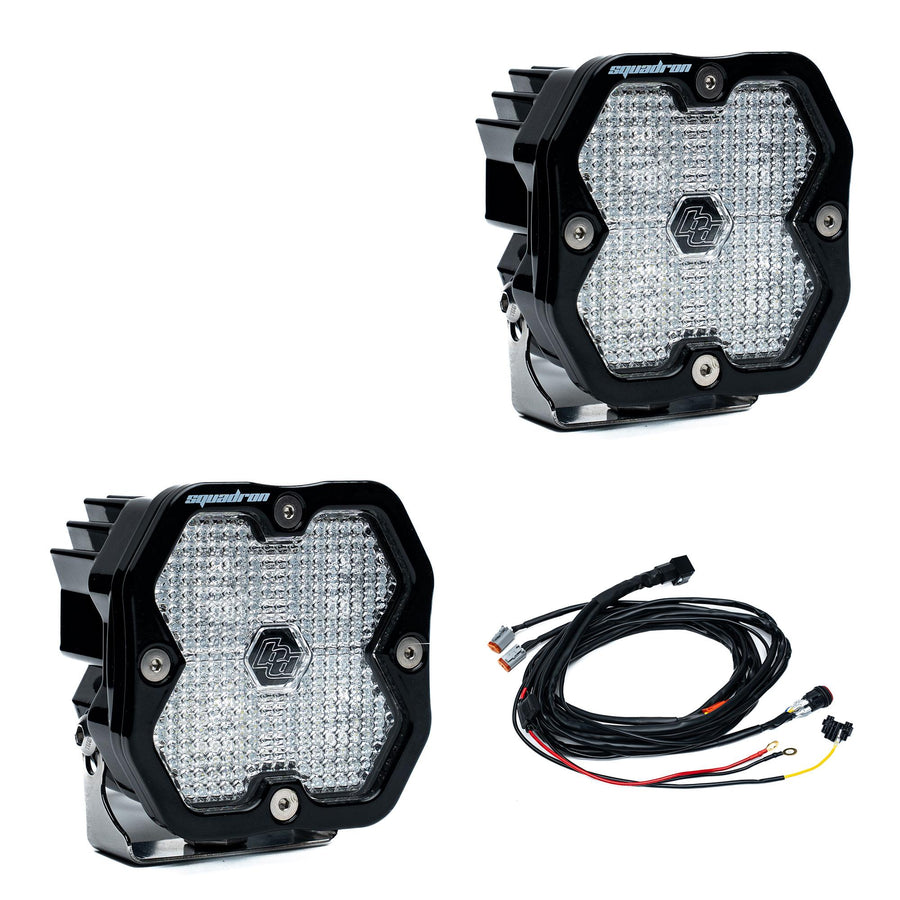 Squadron 2.0 Sport Black LED Auxiliary Light Pod Pair Universal Clear Work/Scene Baja Designs