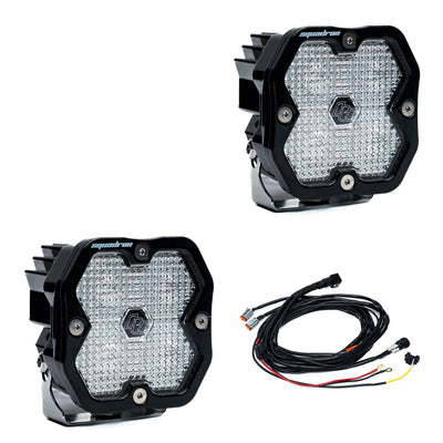 Squadron 2.0 Sport Black LED Auxiliary Light Pod Pair Universal Clear Work/Scene Baja Designs
