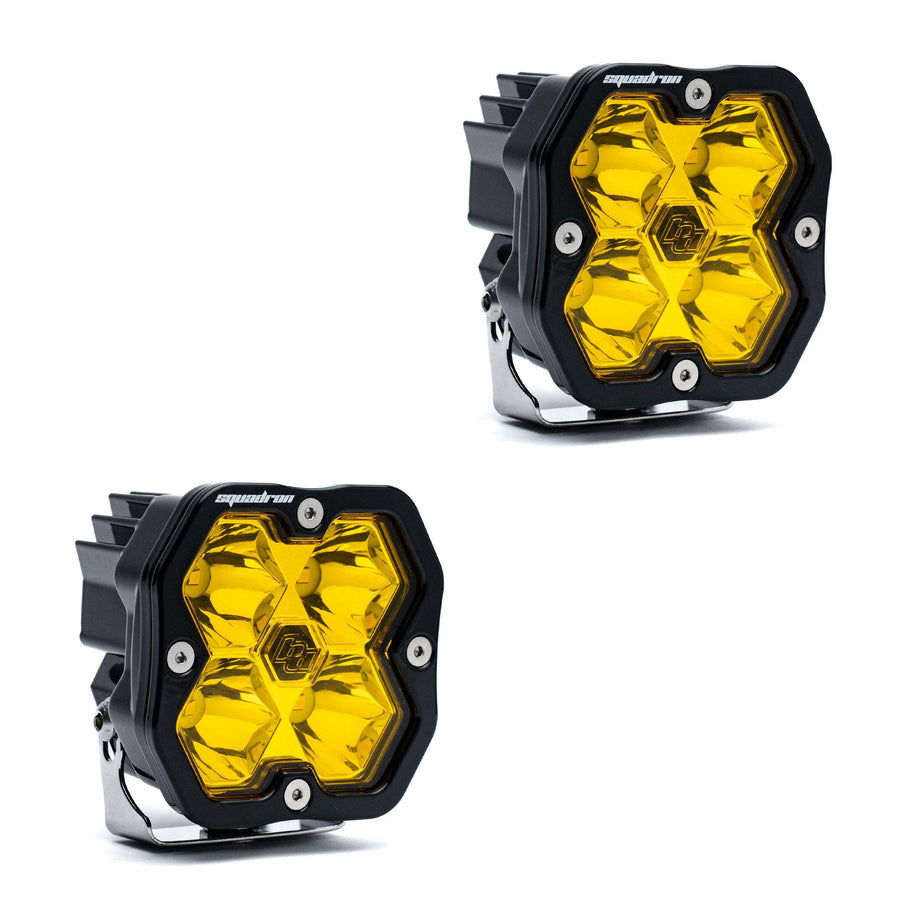 Squadron 2.0 Sport Black LED Auxiliary Light Pod Pair (No Harness) Universal Baja Amber Spot Baja Designs