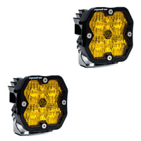 Squadron 2.0 Sport Black LED Auxiliary Light Pod Pair (No Harness) Universal Baja Amber Wide Cornering Baja Designs