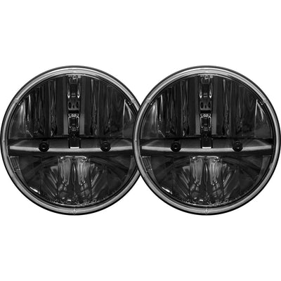 Rigid Industries 7 Inch Round Headlight With H13 To H4 Adaptor Pair RIGID Industries