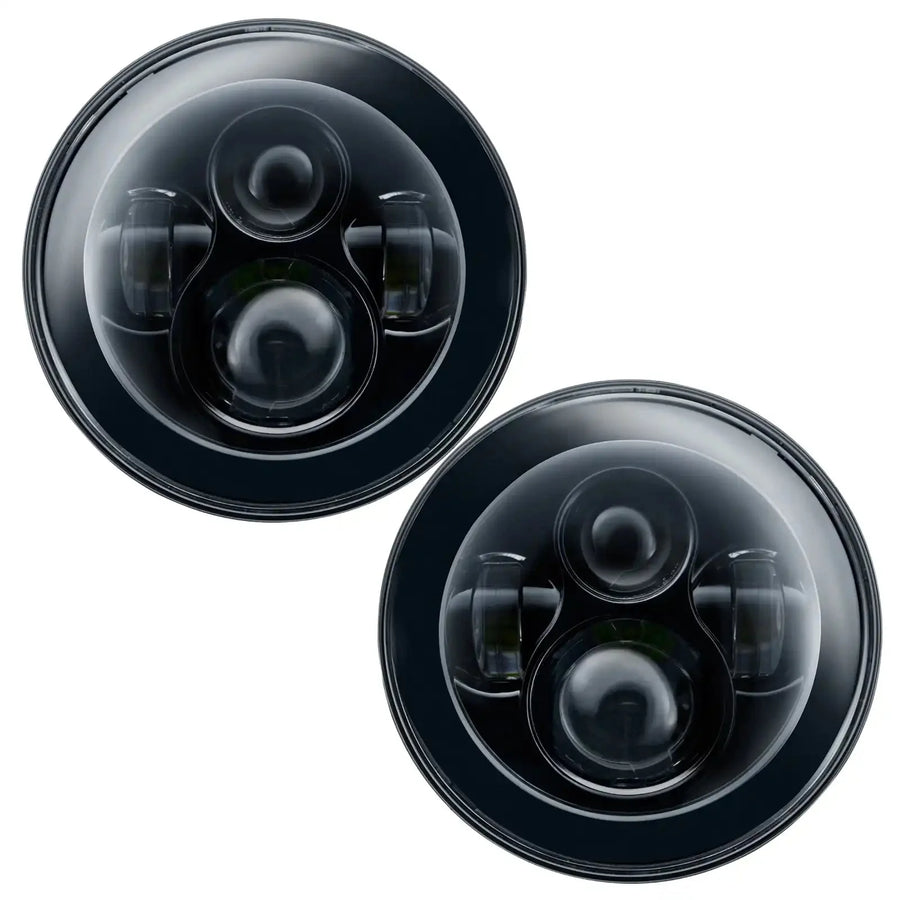 Front view of 7 inch high powered LED headlights