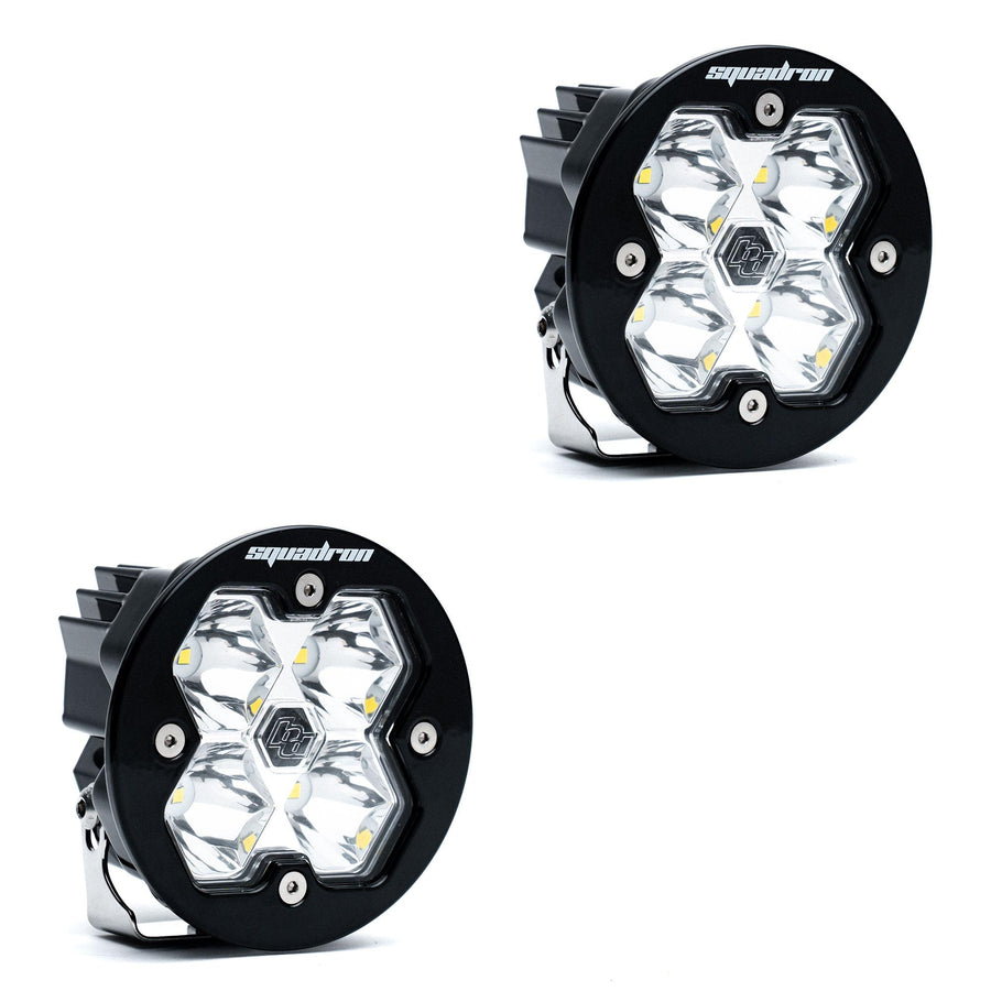 Squadron-R 2.0 Sport Black LED Auxiliary Light Pod Pair (No Harness) Universal Clear Spot Baja Designs