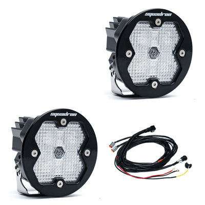 Squadron-R 2.0 Sport Black LED Auxiliary Light Pod Pair Universal Clear Work/Scene Baja Designs