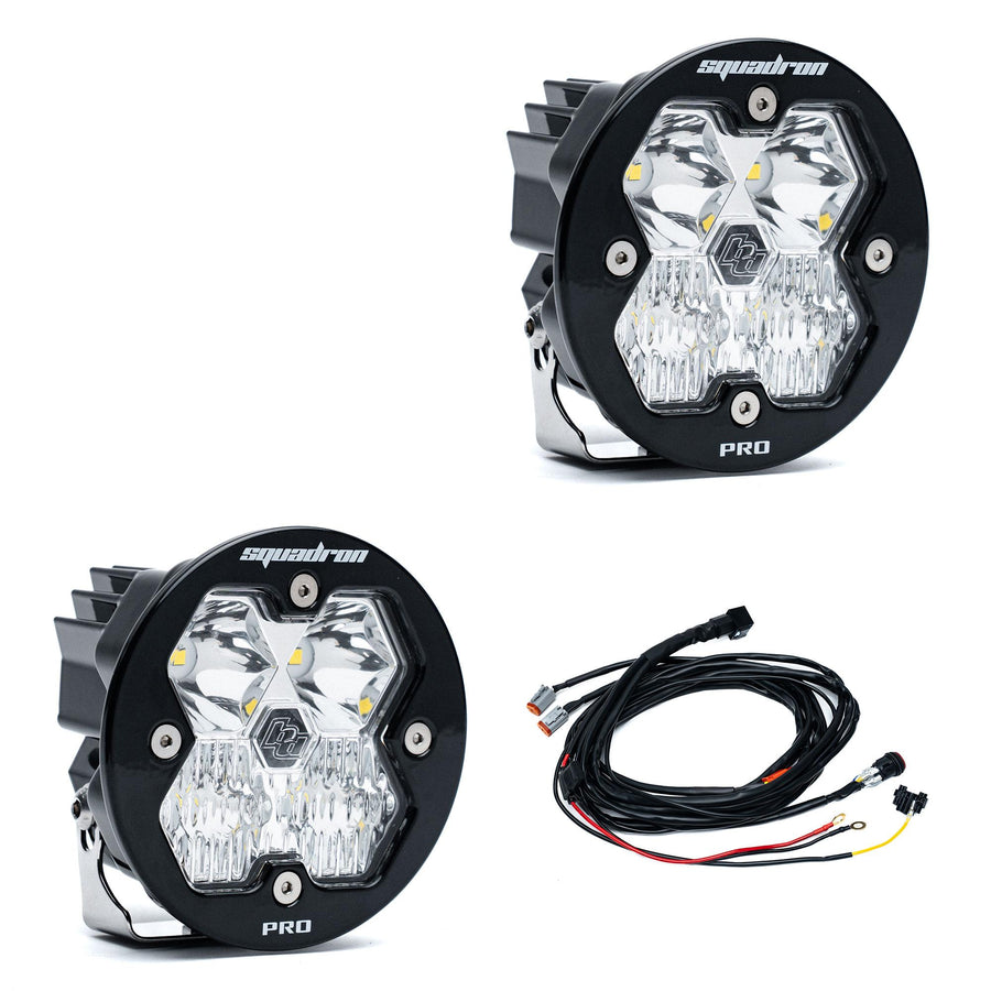 Squadron-R 2.0 Pro Black LED Auxiliary Light Pod Pair Universal Clear Driving/Combo Baja Designs