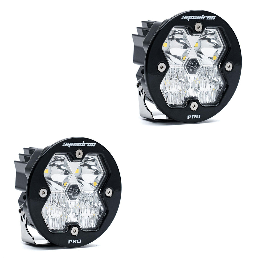 Squadron-R 2.0 Pro Black LED Auxiliary Light Pod Pair (No Harness) Universal Clear Driving/Combo Baja Designs