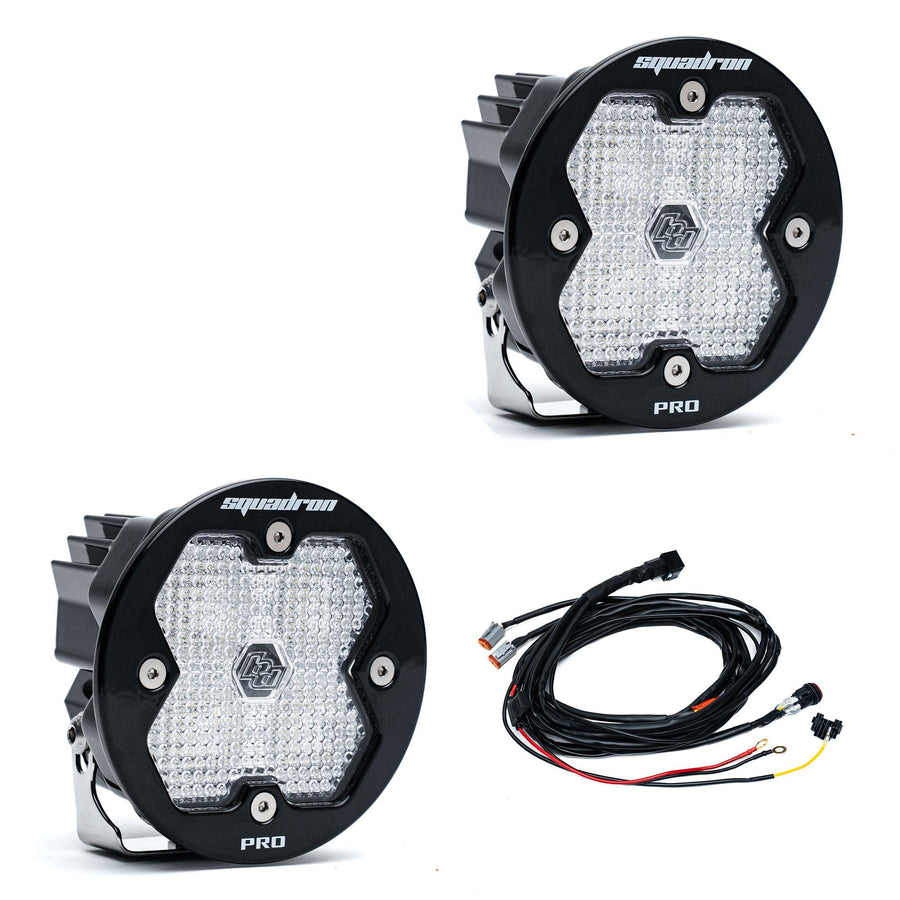 Squadron-R 2.0 Pro Black LED Auxiliary Light Pod Pair Universal Clear Work/Scene Baja Designs