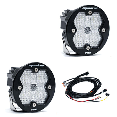 Squadron-R 2.0 Pro Black LED Auxiliary Light Pod Pair Universal Clear Work/Scene Baja Designs