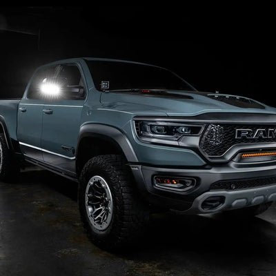 Oracle Lighting RAM Tow mirror Ditch light lifestyle side view lights on