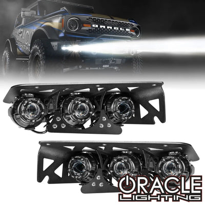 2021-2024 Ford Bronco Off Road LASER Auxiliary Lights + LED Fog Light Kit for Steel Bumper
