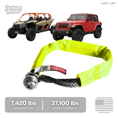 DOUBLE LOOP SOFT SHACKLE 5/16" (HIGH VIS SLEEVE)