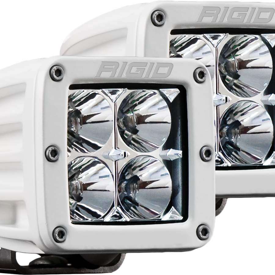 Rigid Industries Hybrid Flood Surface Mount White Housing Pair D-Series Pro RIGID Industries