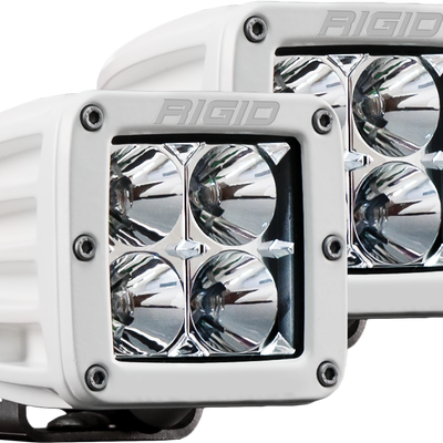 Rigid Industries Hybrid Flood Surface Mount White Housing Pair D-Series Pro RIGID Industries