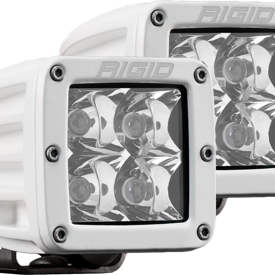 Rigid Industries Hybrid Spot Surface Mount White Housing Pair D-Series Pro RIGID Industries